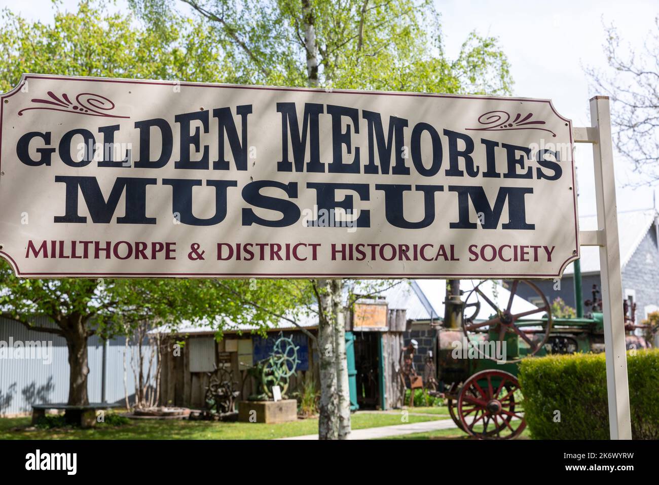 Millthorpe town in New South Wales and Golden Memories Museum in Millthorpe town centre,NSW,regional Australia Stock Photo