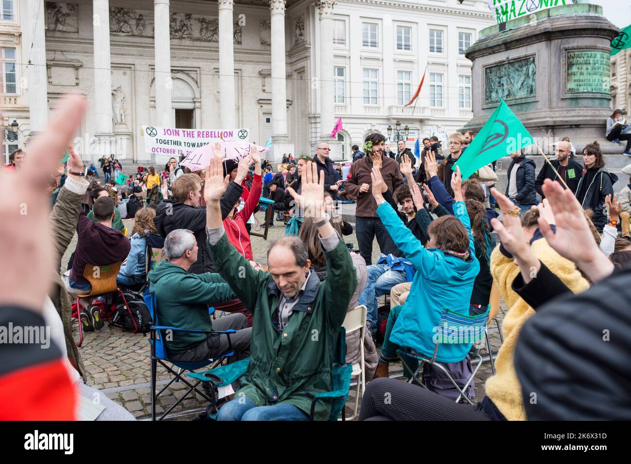 Extinction Rebellion protest, Brussels Stock Photo
