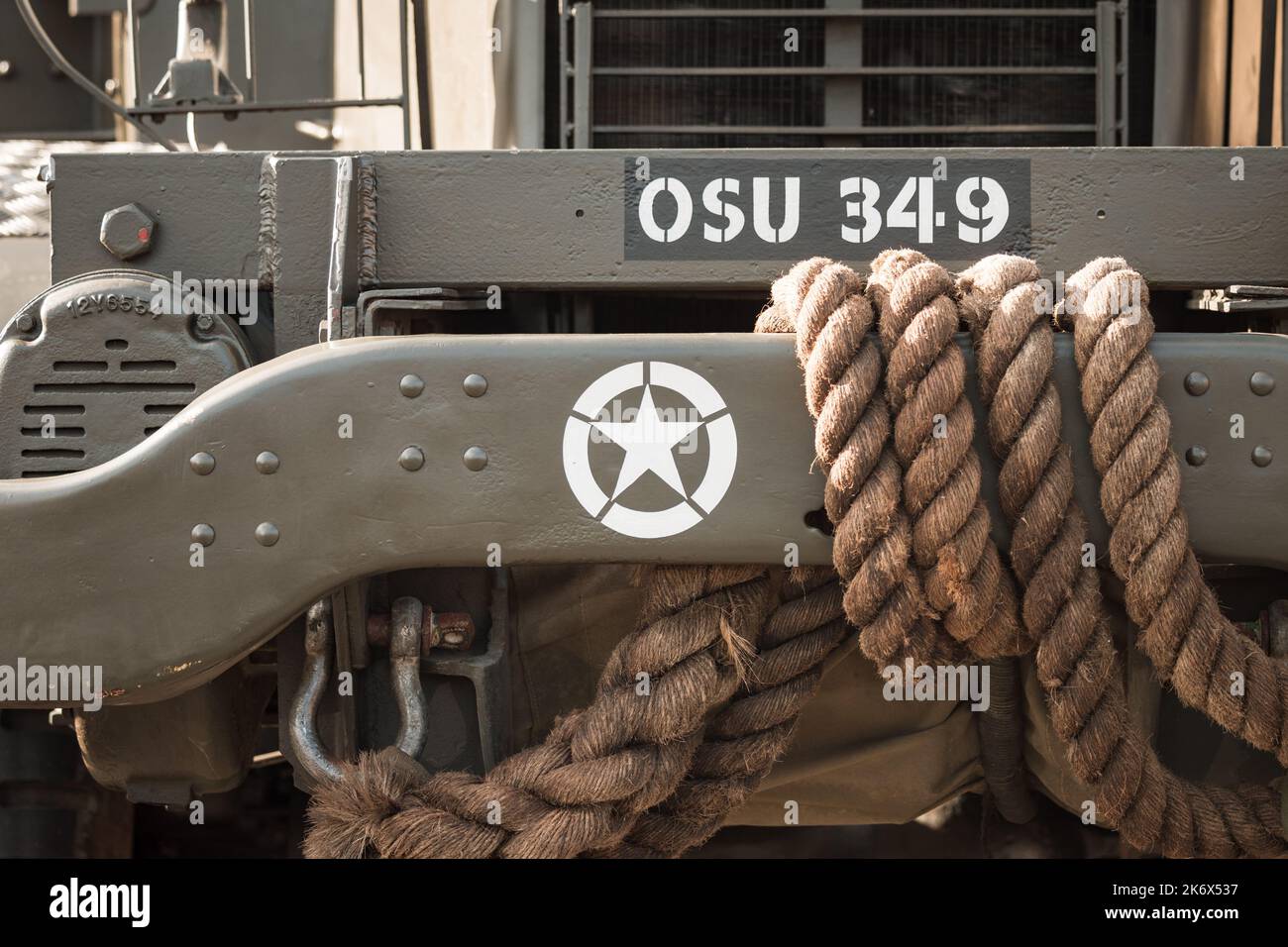 American WW2 military armoured vehicle with white star of USA Stock ...