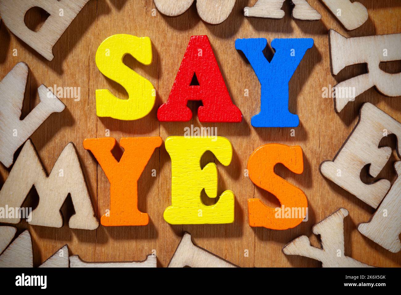 Say yes text hi-res stock photography and images - Alamy
