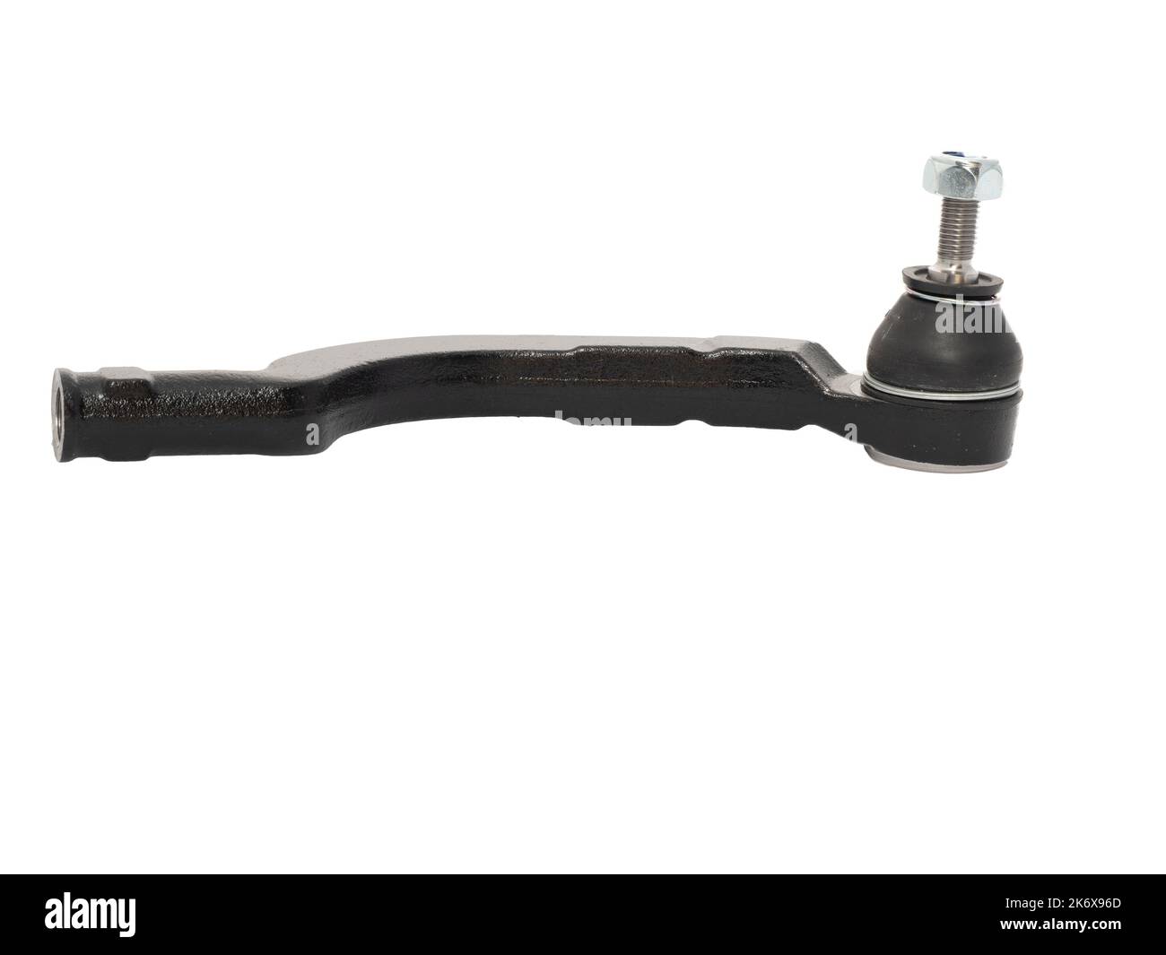 Car track rod end steering joint isolated against a white background