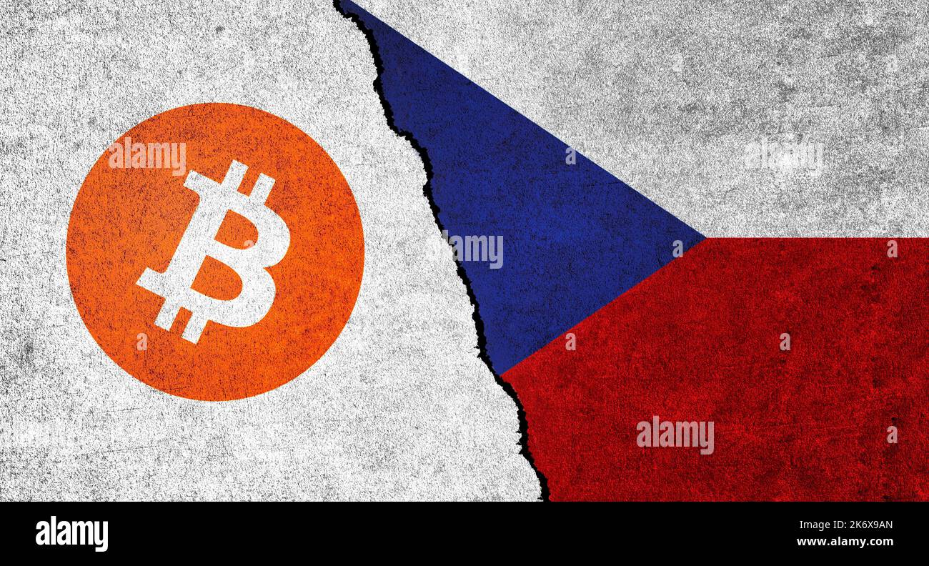Czech Republic and Bitcoin symbol together. Crypto Currency in Czech  Republic. Relations between Bitcoin and Czech Republic Stock Photo - Alamy