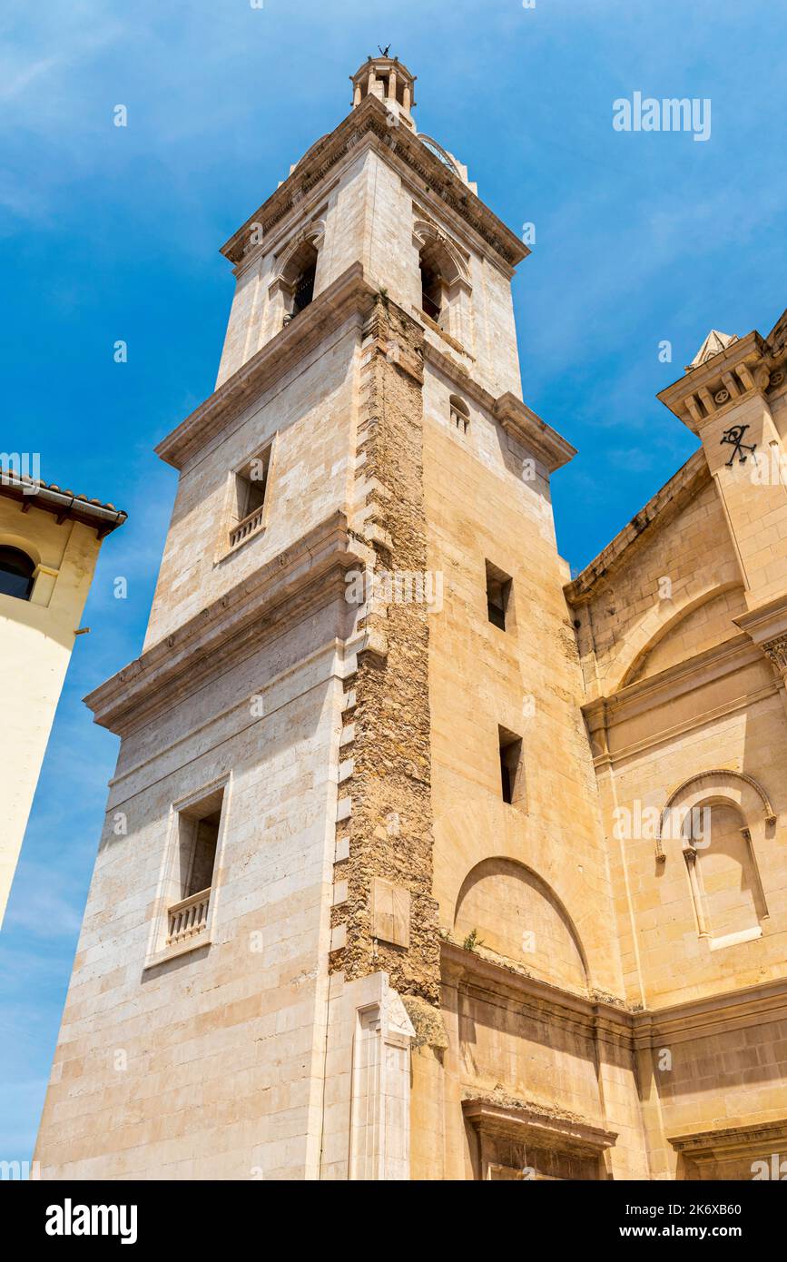 The Collegiate Basilica of Santa Maria in the town of Xativa, an hour outside of Valencia in Spain Stock Photo