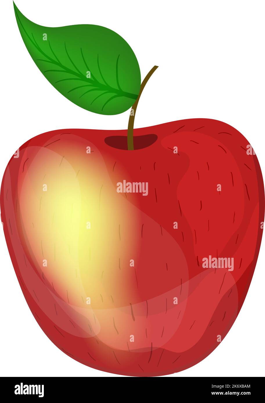 Apple cartoon isolated vector illustration on white background. Apple