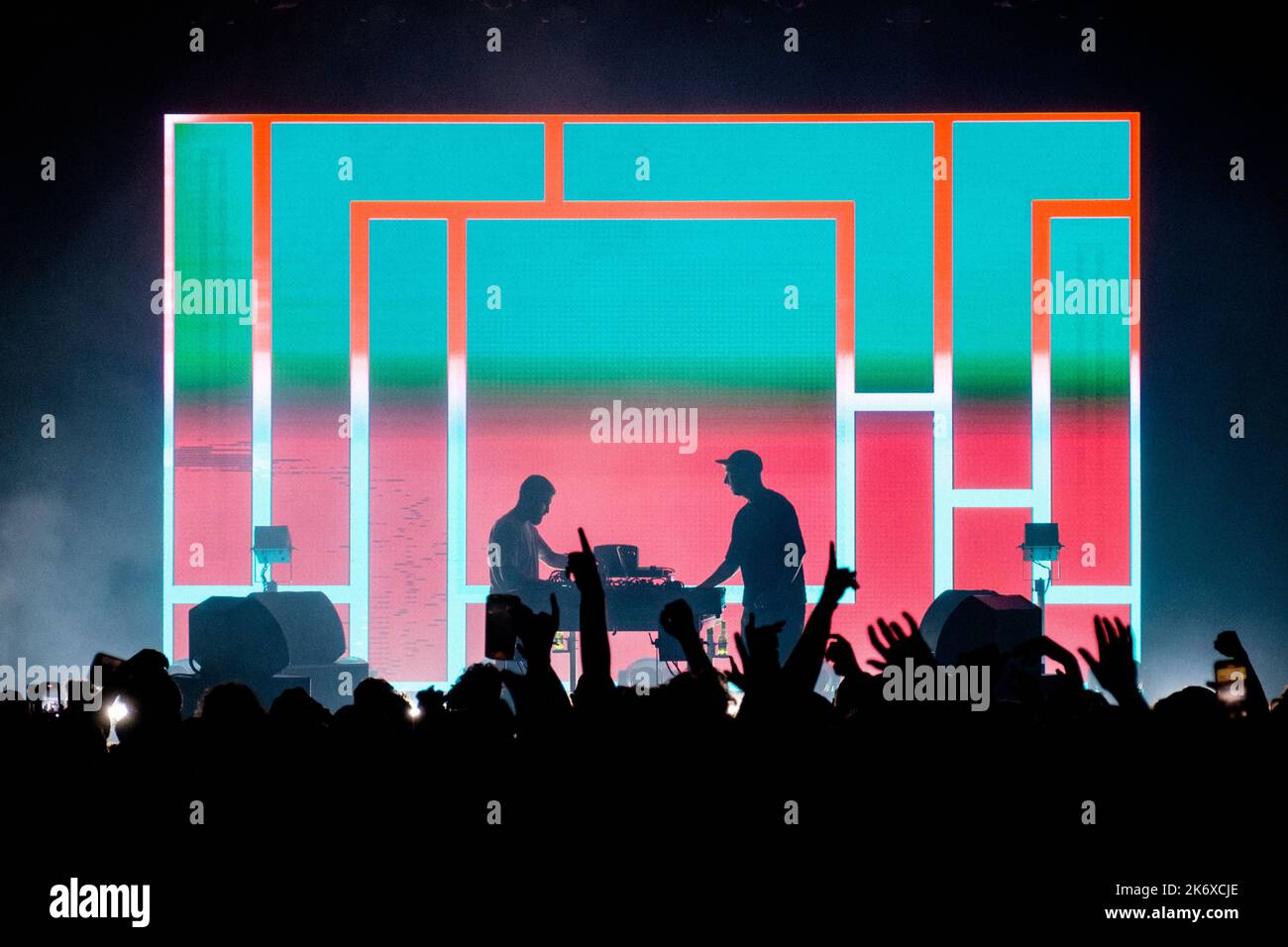 Copenhagen, Denmark. 15th Oct, 2022. The electronic music and producer duo Bicep performs a live