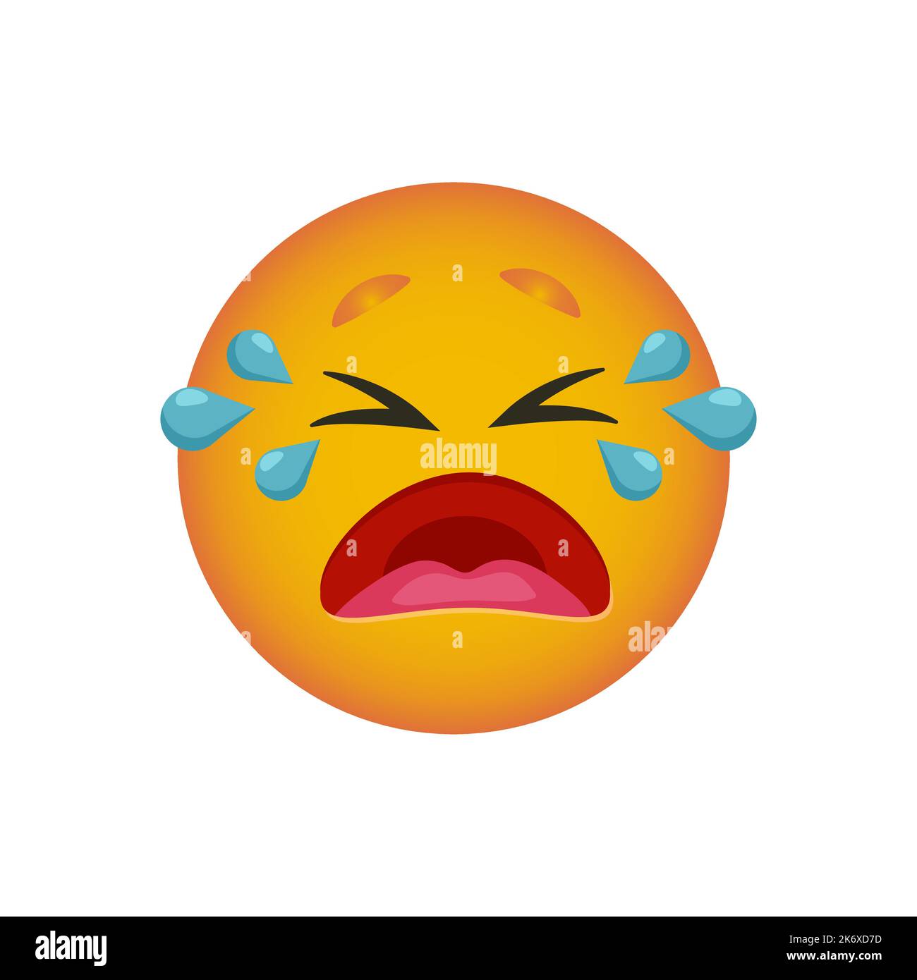 Smile cries big tears. Emoji reactions to messages for social networks. Vector smiley Stock Vector