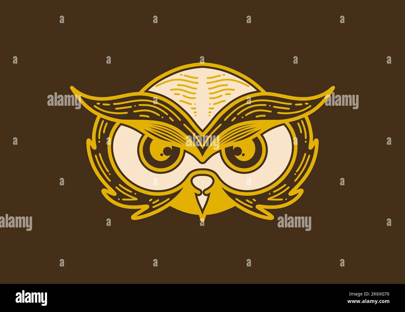 Retro style illustration design of a owl head Stock Vector