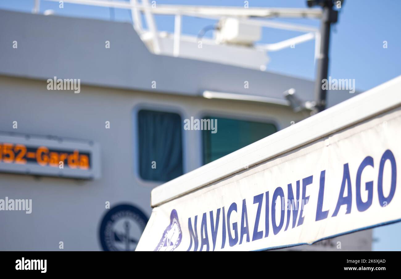 Images of Lake Garda in late summer at Garda, Bardolino and Lazise in the Italian Lakes - Veneto and Lombardy Stock Photo