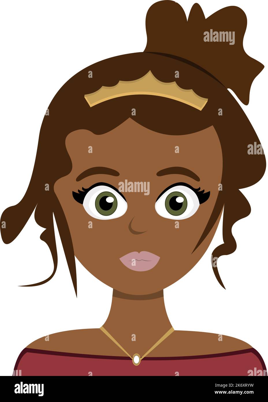 Vector illustration of a beautiful cartoon princess Stock Vector