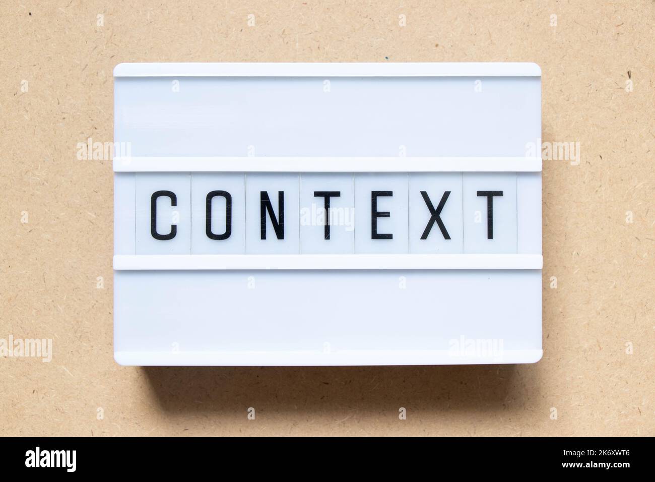 Lightbox with word context on wood background Stock Photo