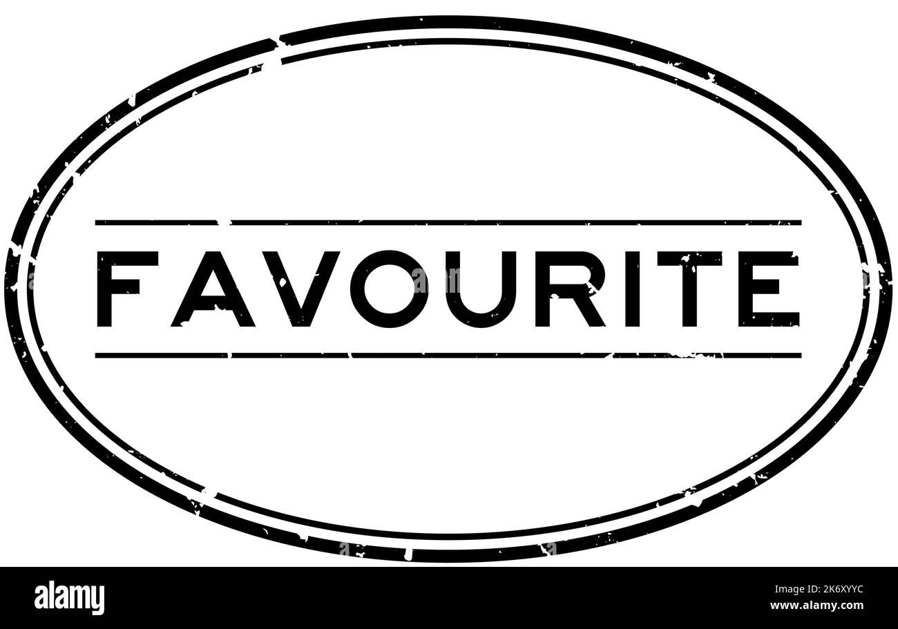 Grunge black favourite word oval rubber seal stamp on white background ...