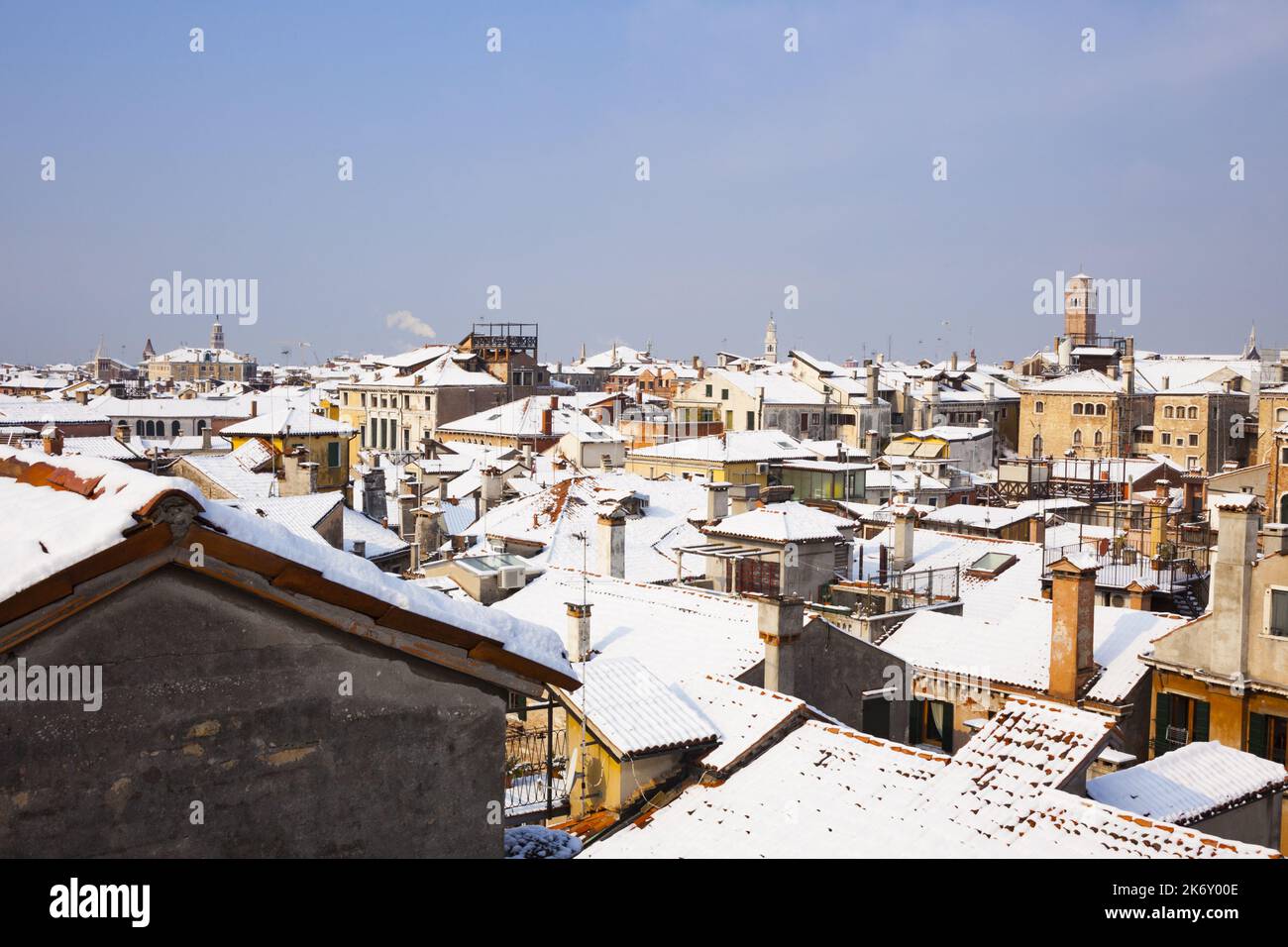 Venice with snow in winter Stock Photo Alamy