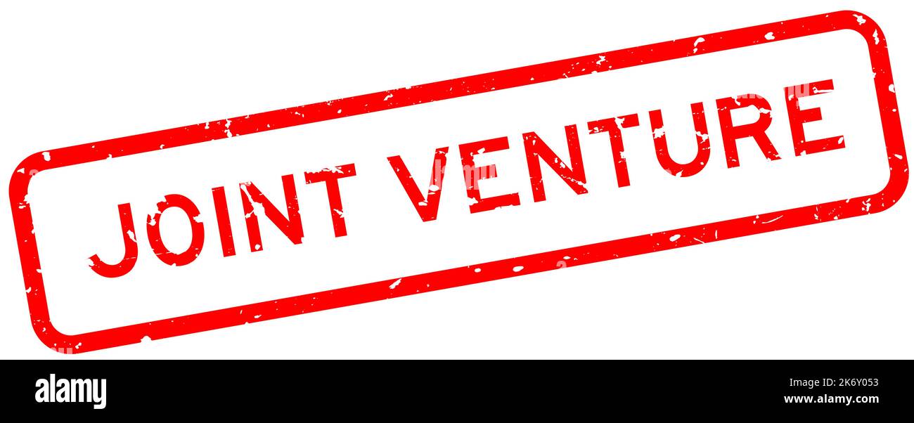 Grunge red joint venture word square rubber seal stamp on white background Stock Vector