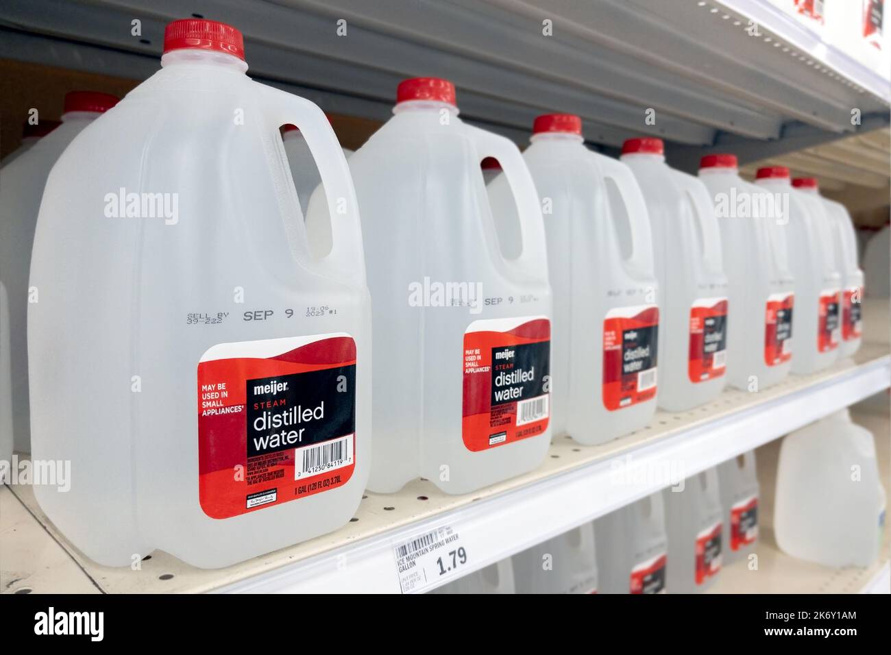 Novi, Michigan, USA Sep 22, 2022 Plastic 1 Gal bottles of Meijer