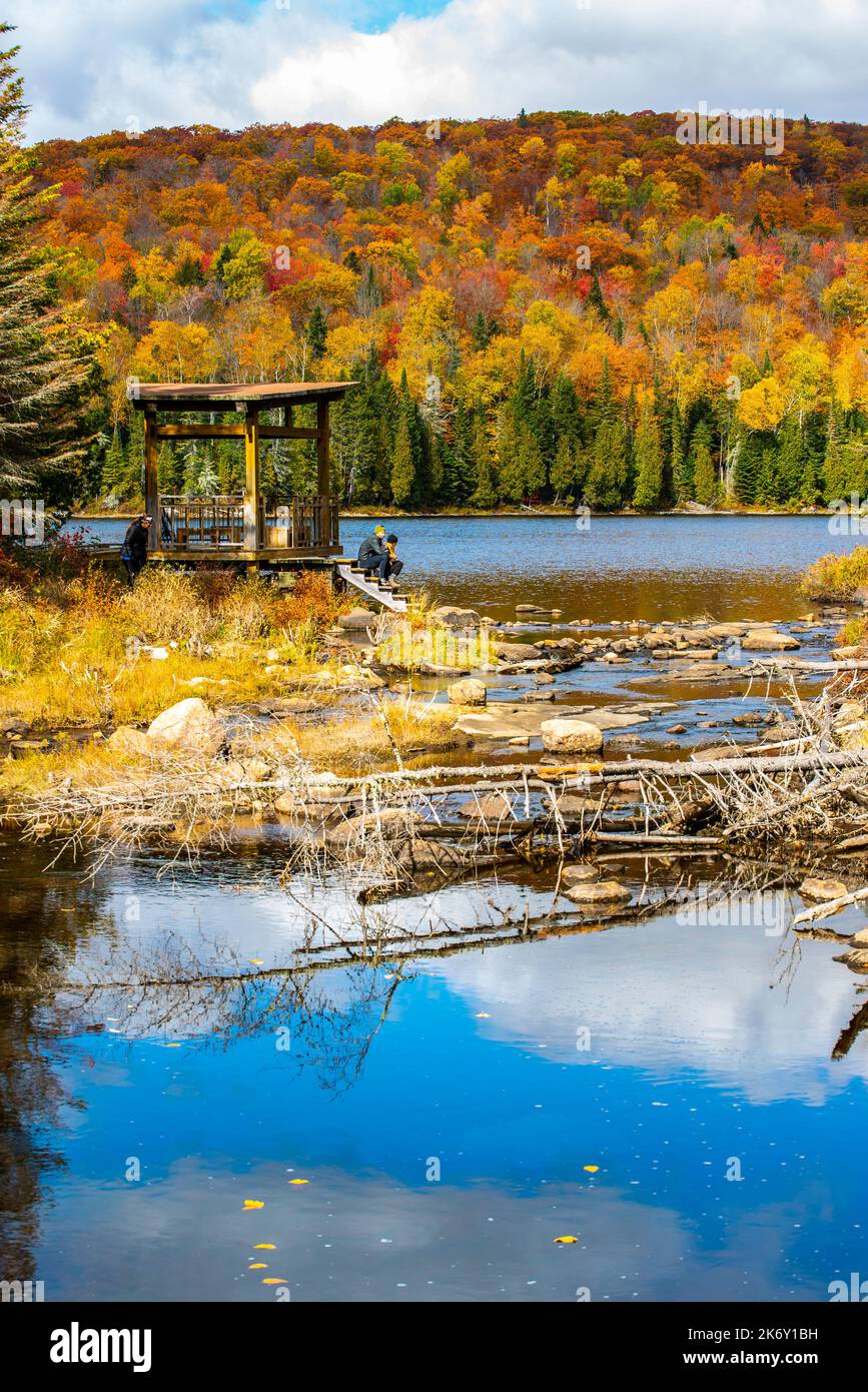 Mauricie, Canada - Oct 08 2022: Picture show the view in the Mauricie national park in colorful autumn Stock Photo