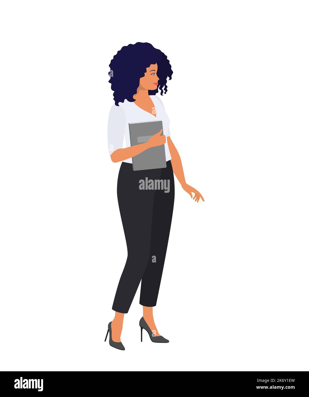 Young african american business woman isolated on white background ...