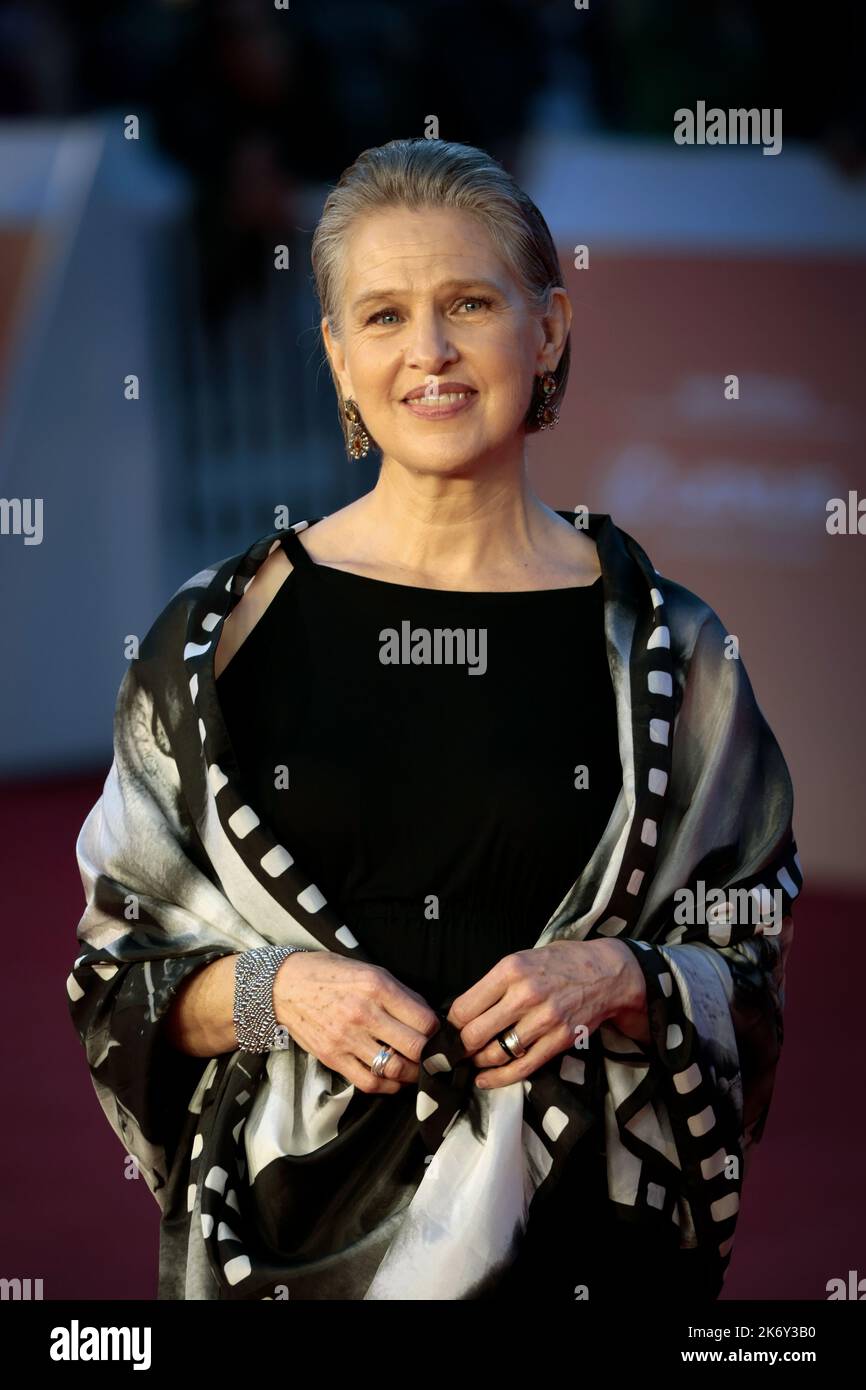 Rome, Italy October 13, 2022 Melissa Newman walks on red carpet