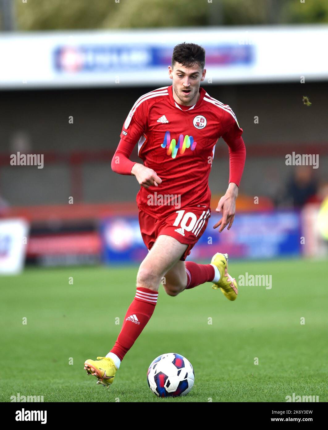 Ashley Nadesan of Crawley during the EFL League Two match between Crawley Town and Newport County at the Broadfield Stadium  , Crawley ,  UK - 15th October 2022 Editorial use only. No merchandising. For Football images FA and Premier League restrictions apply inc. no internet/mobile usage without FAPL license - for details contact Football Dataco Stock Photo