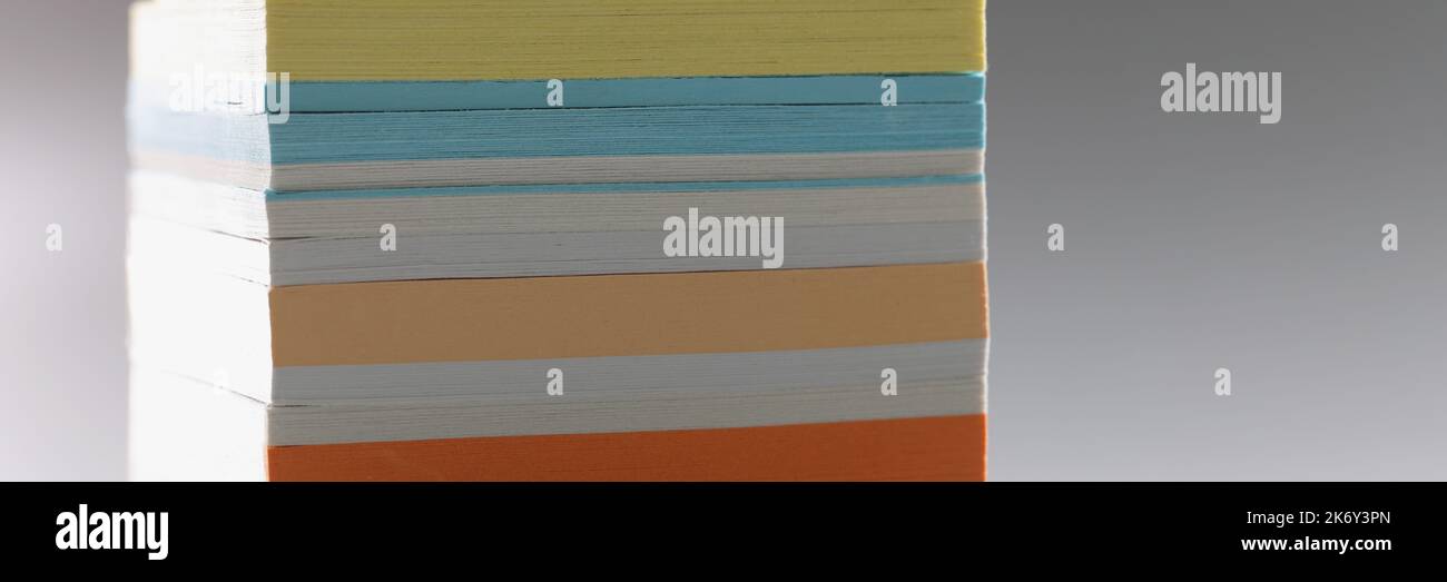 Multi-colored stack of paper for notes, close-up Stock Photo