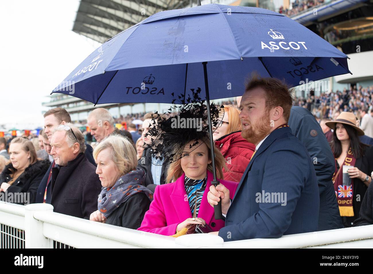 Ascot, Berkshire, UK. 15th October, 2022. Racegoers at the QIPCO ...