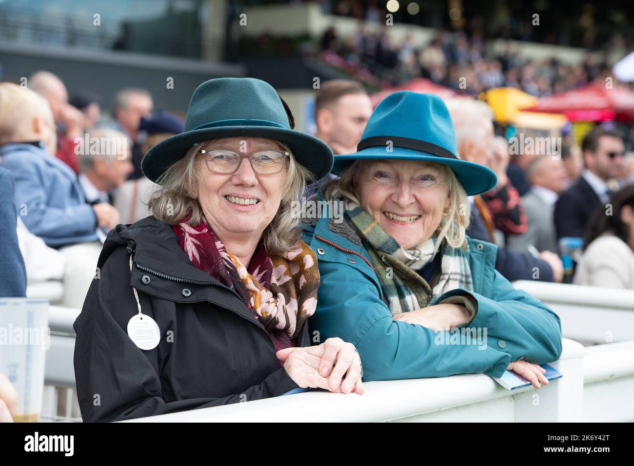 Ascot, Berkshire, UK. 15th October, 2022. Racegoers at the QIPCO ...