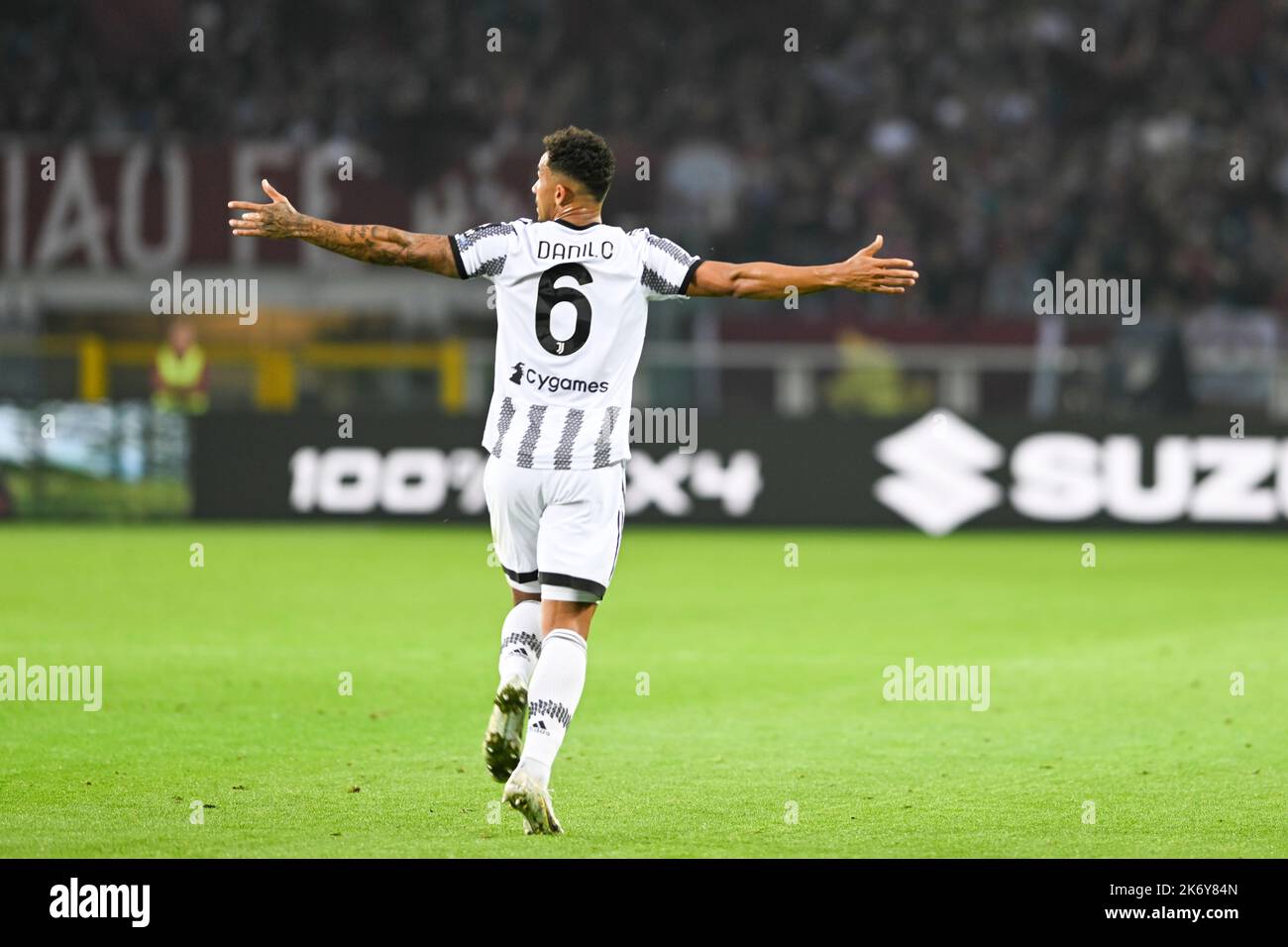 Danilo of Juventus FC,during the Serie A match between Torino FC and Juventus FC on October, 15th, 2022 at Stadio Olimpico Grande Torino in Torino, Italy. Picture by Antonio Polia Stock Photo
