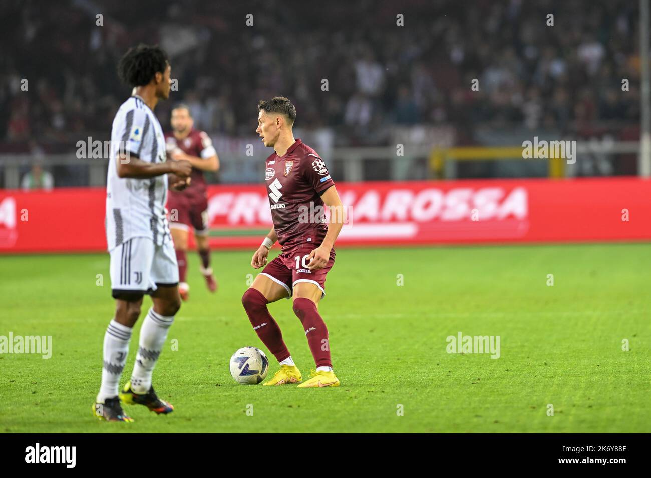 Saša Lukić of Torino FC,during the Serie A match between Torino FC and Juventus FC on October, 15th, 2022 at Stadio Olimpico Grande Torino in Torino, Italy. Picture by Antonio Polia Stock Photo