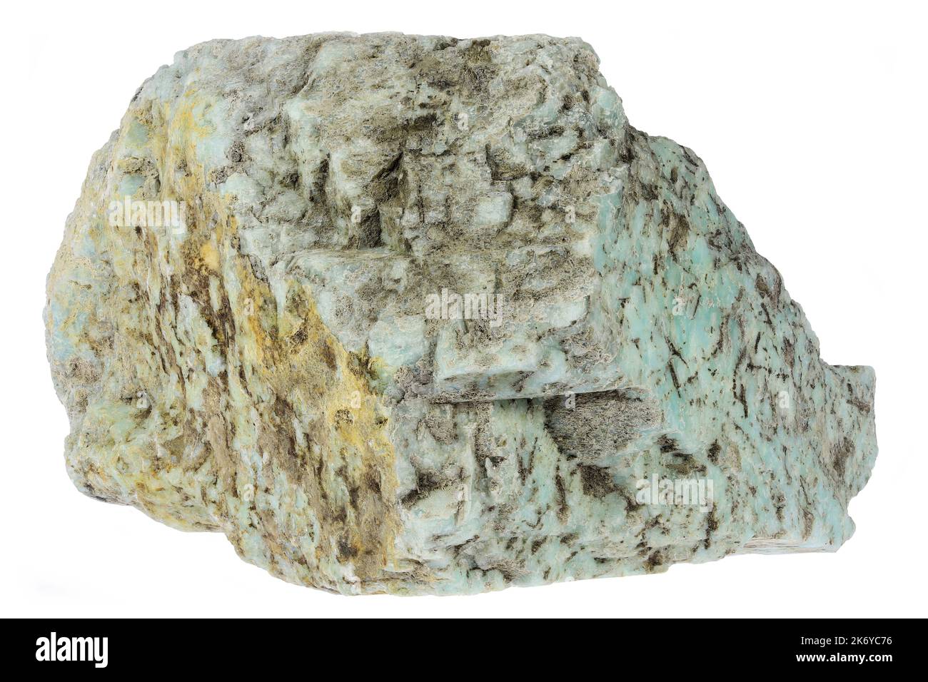 amazonite from the USA isolated on white background Stock Photo