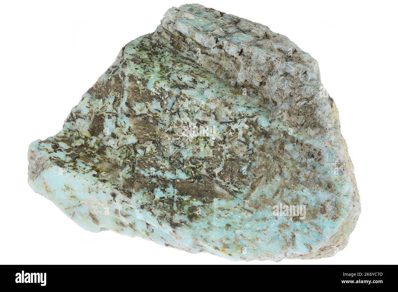 amazonite from the USA isolated on white background Stock Photo