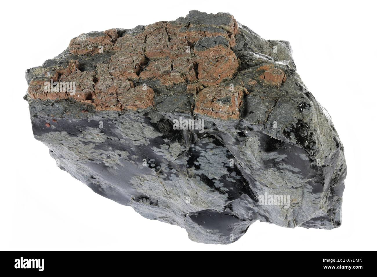 snowflake obsidian from Mexico isolated on white background Stock Photo