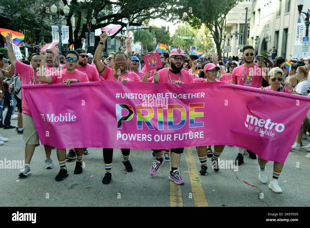 Orlando employees pride parade hires stock photography and images Alamy