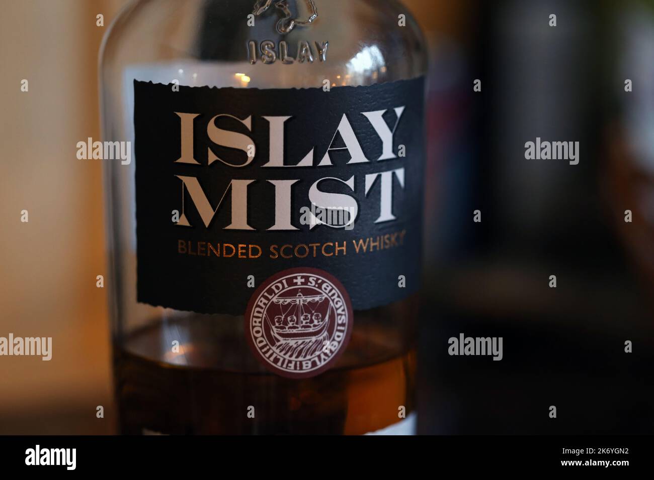 Vantaa, Finland, Dec 2020 Islay Mist Blended Scottish Whisky bottle