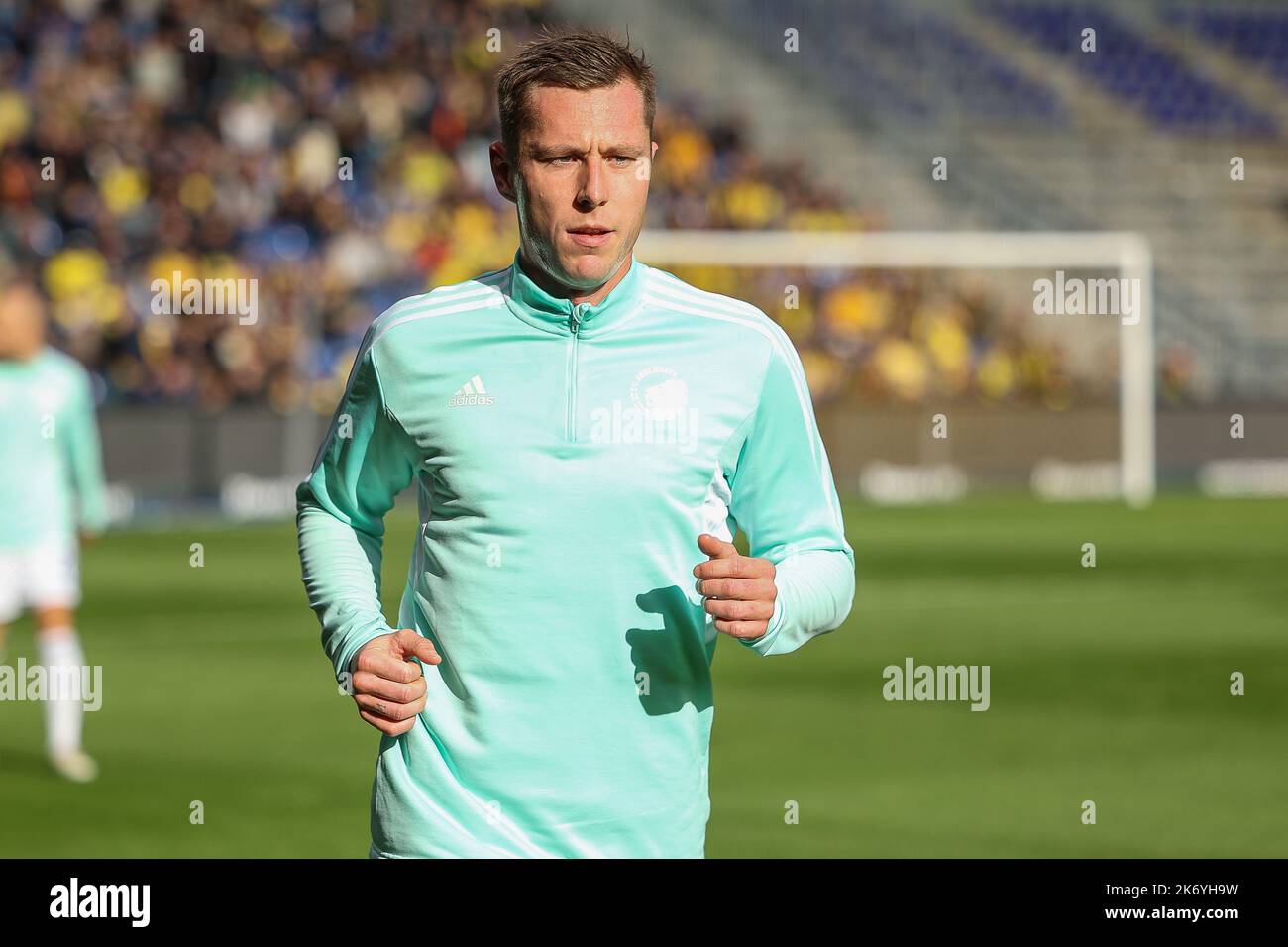 Broendby, Denmark. 16th Oct, 2022. Lukas Lerager of FC Copenhagen is warming up before the 3F Superliga match between Broendby IF and FC Copenhagen at Brondby Stadium. (Photo Credit: Gonzales Photo/Alamy Live News Stock Photo