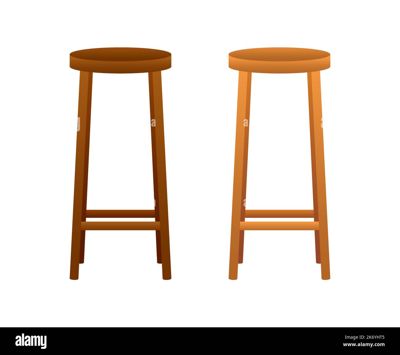 Bar wooden stool. Four legged stool. Vector stock illustration Stock ...