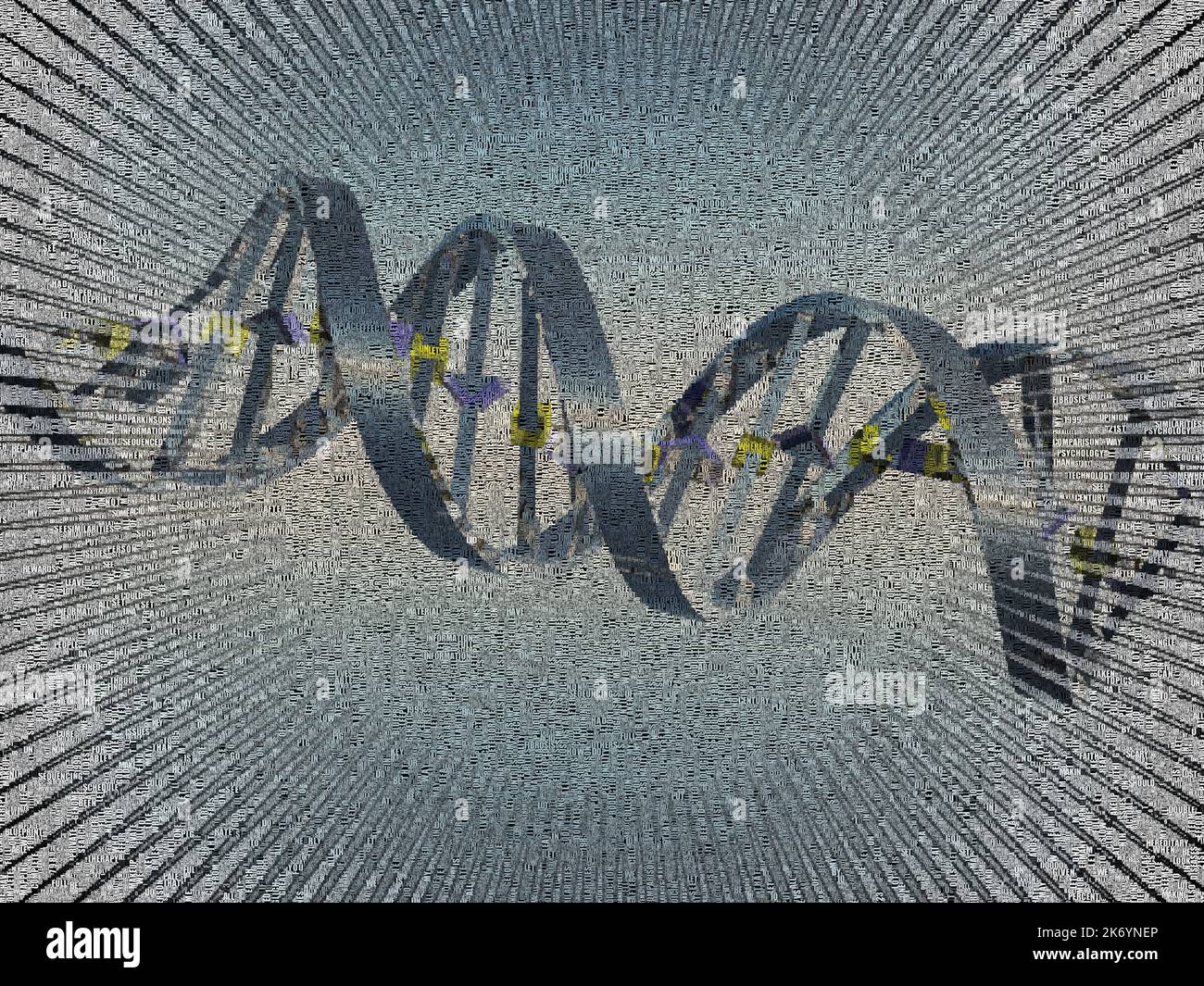 DNA chain code. Image composed of words. 3D rendering Stock Photo