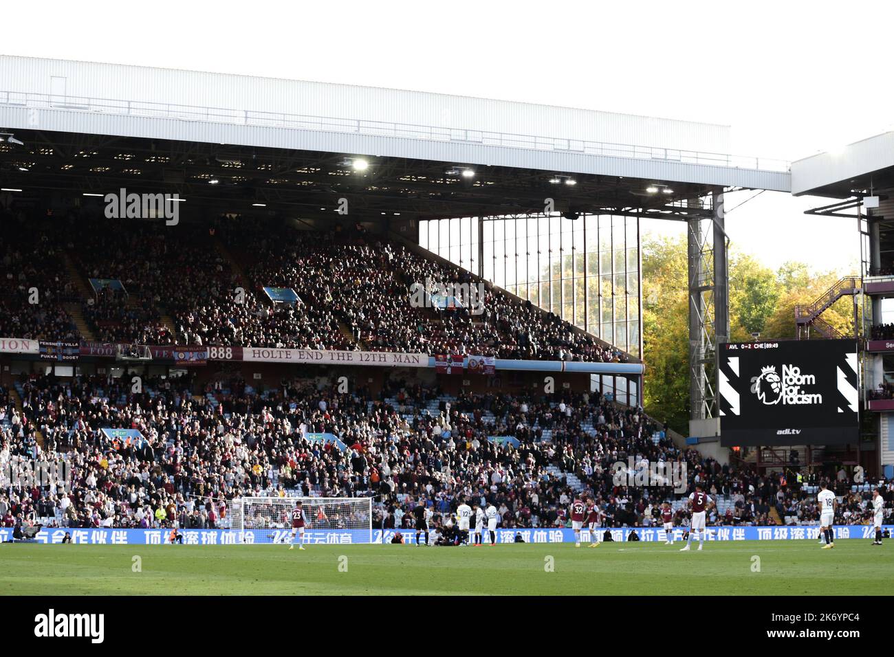 The Holte End during the Premier League match Aston Villa vs Chelsea at Villa Park, Birmingham, United Kingdom. 16th Oct, 2022. (Photo by Phil Bryan/News Images) in Birmingham, United Kingdom on 10/16/2022. (Photo by Phil Bryan/News Images/Sipa USA) Credit: Sipa USA/Alamy Live News Stock Photo