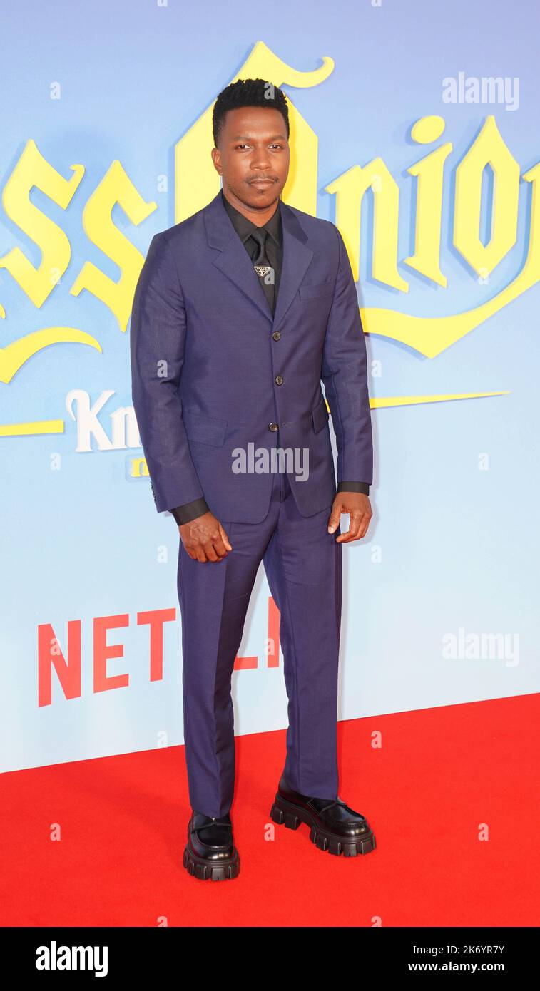 Leslie Odom Jr attending the European premiere of Glass Onion: A Knives