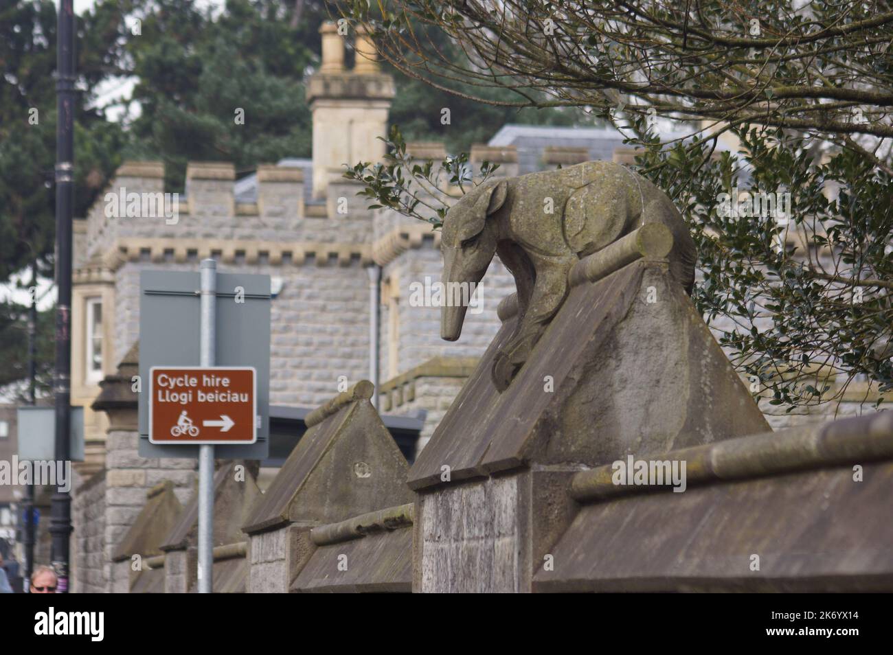 Cardiff, Wales (UK): statue of the Anteater on the Animal Wall in Castle Street Stock Photo
