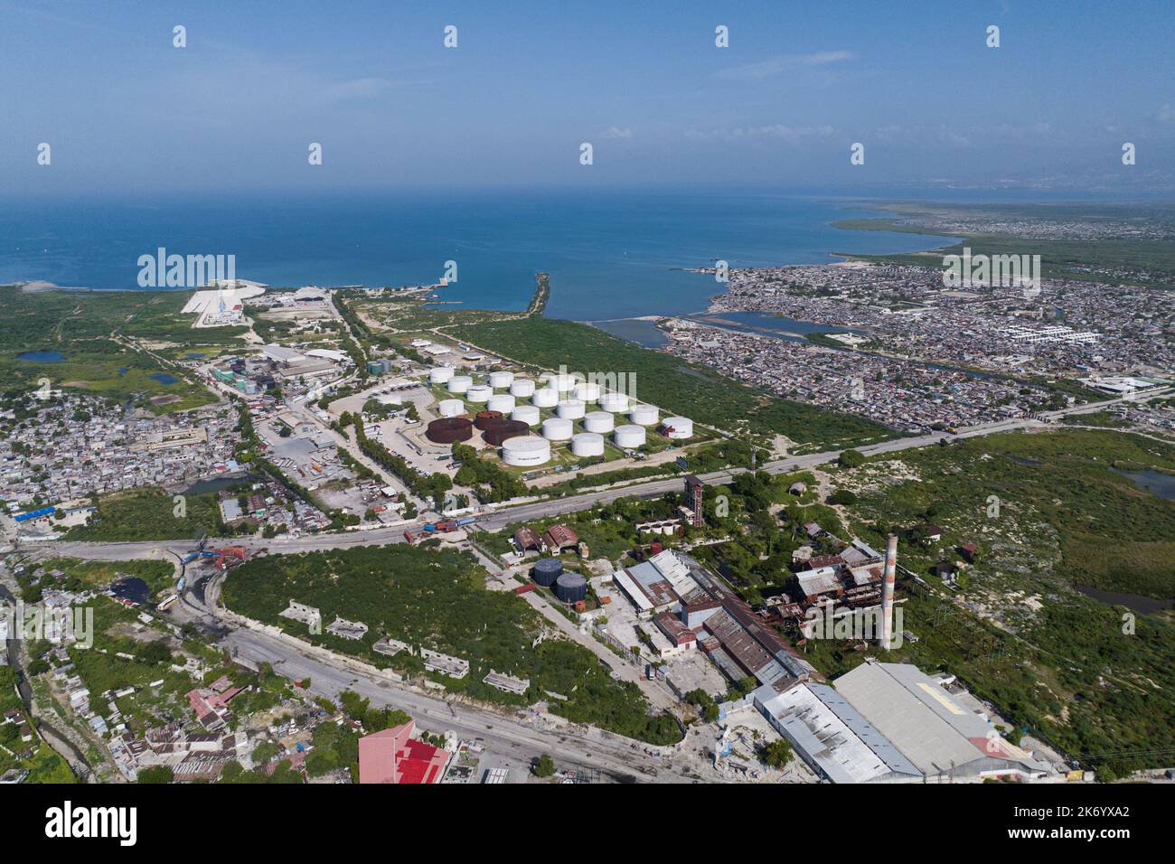 An aerial view of the fuel terminals of Varreux in PortauPrince