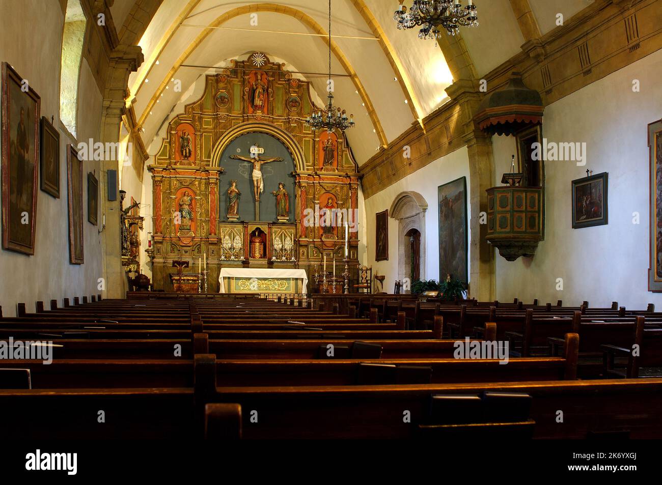 USA. California. Carmel. The mission San Carlos Borromeo has been built the 3 of june 1770 by father Junipero Serra. It is the second mission built in Stock Photo