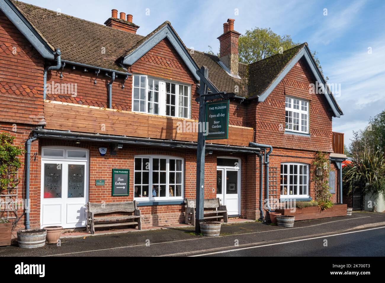 The Plough, country pub in Itchen Abbas village, Hampshire, England, UK Stock Photo
