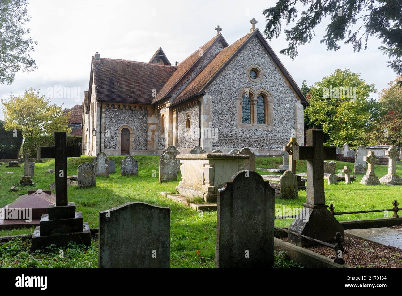 St John the Baptist Church in Itchen Abbas village, Hampshire, England, UK Stock Photo