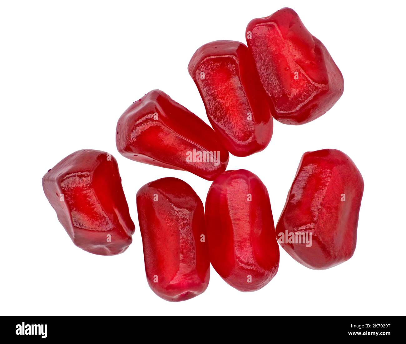 Pomegranate Seeds isolated on white background Stock Photo