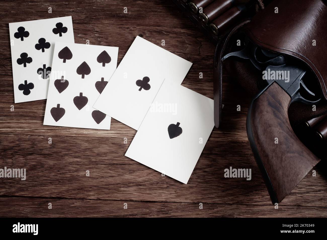 Dead man's hand. Two-pair poker hand consisting of the black aces and ...