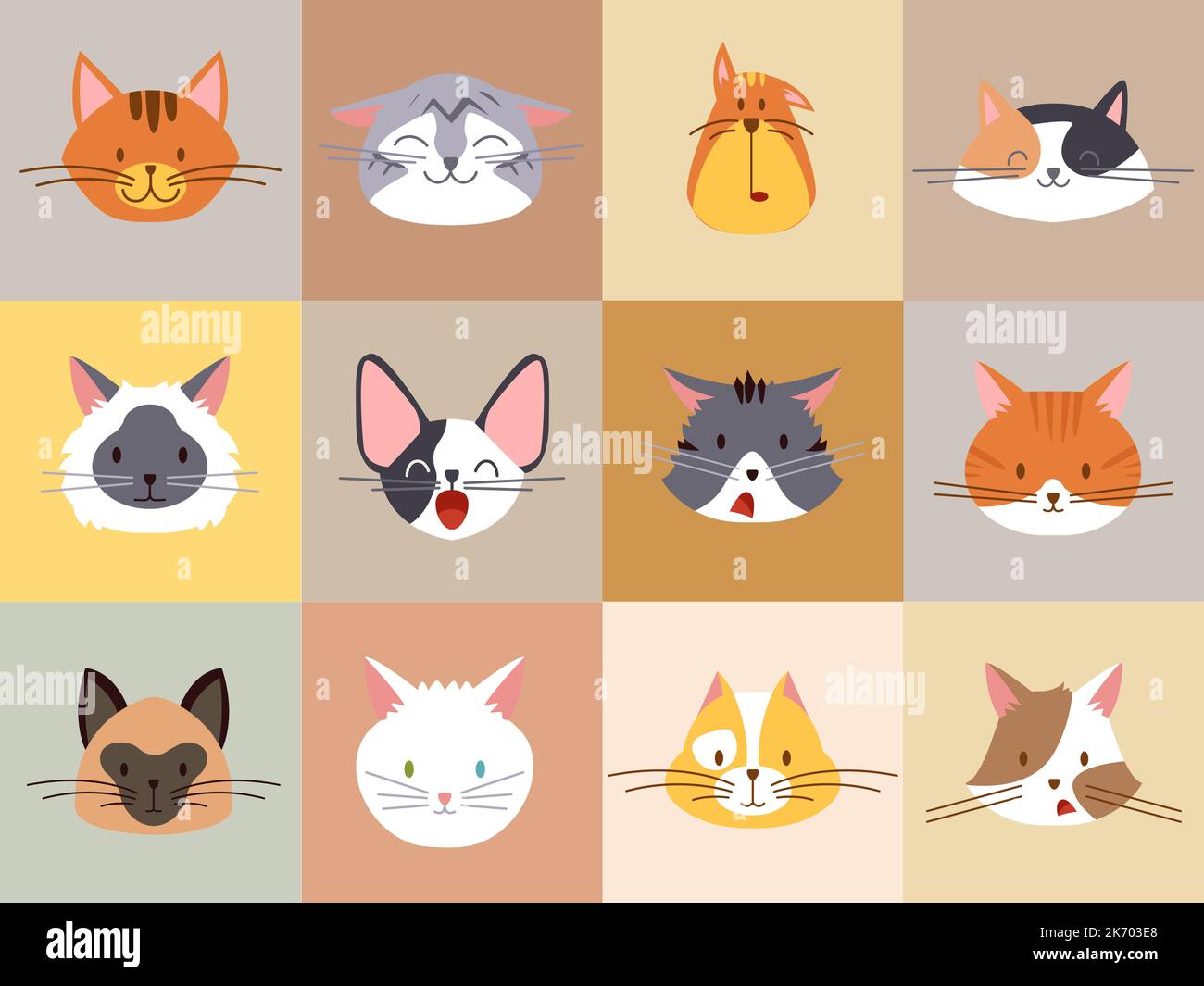 Emoji cat vector set. Cats kitten face emoji and icon in emotions of shy  and inlove isolated in white background. 3d realistic vector illustration  Stock Vector Image & Art - Alamy