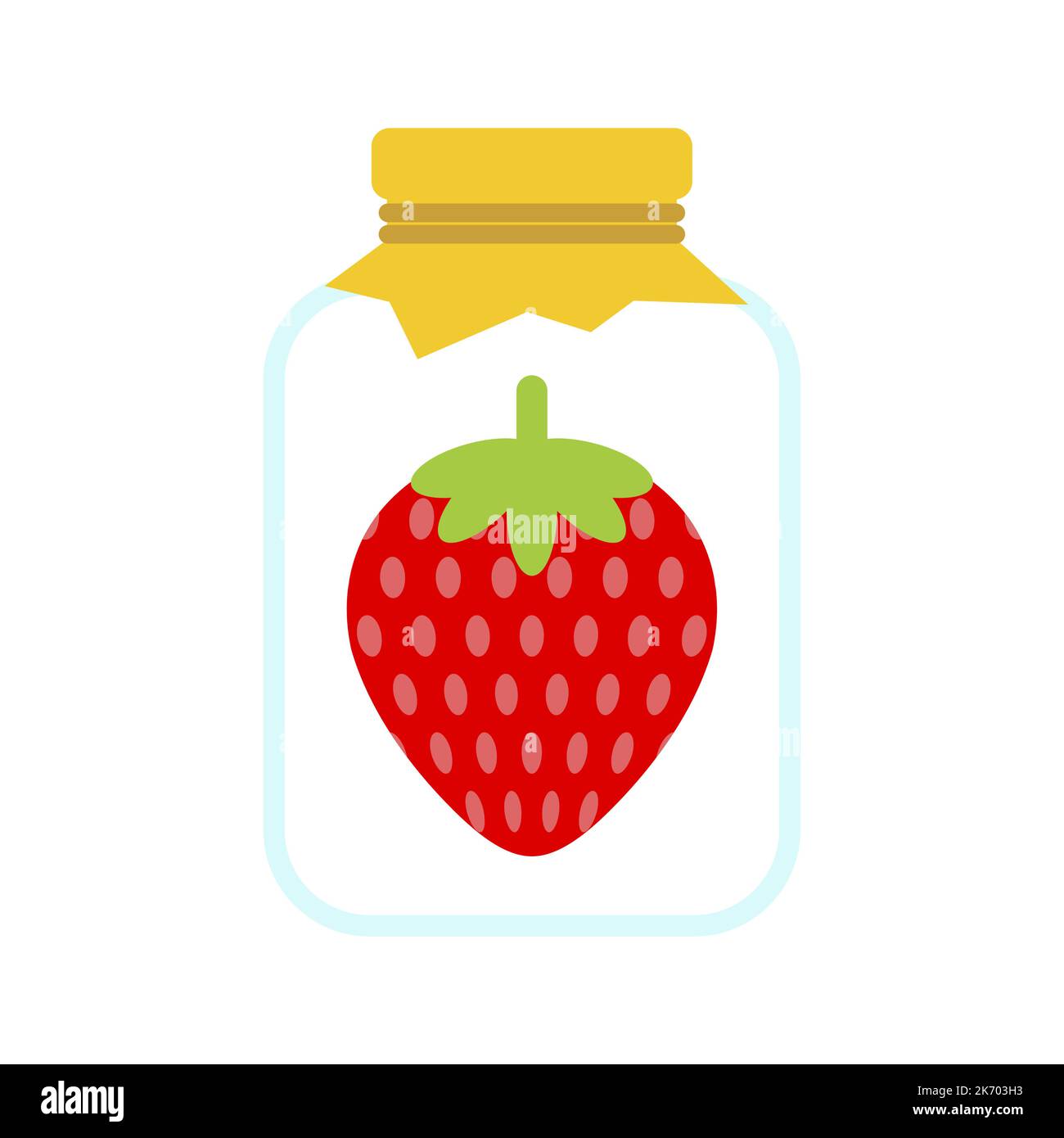 Jar with strawberry jam. Vector illustration Stock Vector