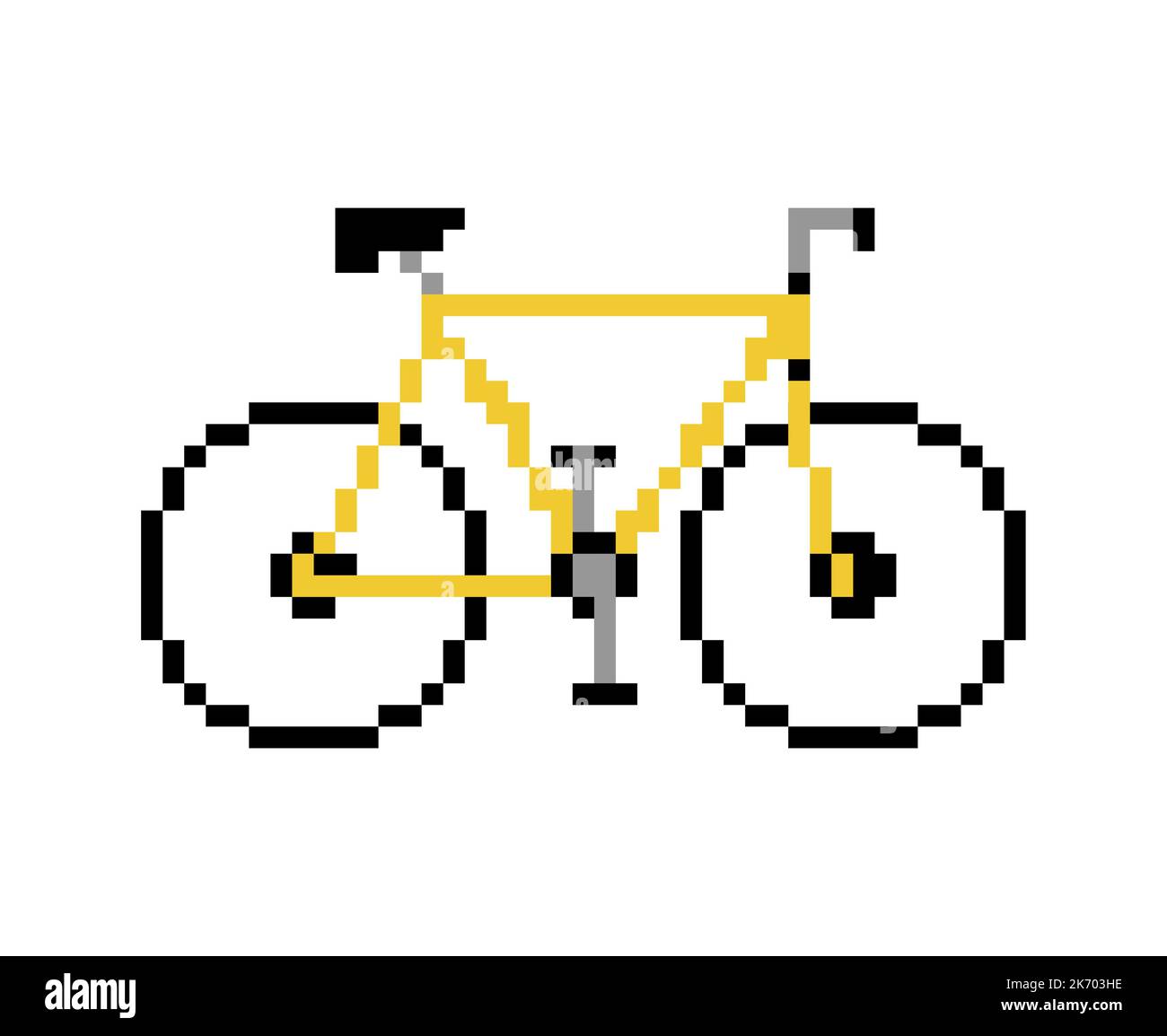 Bike Pixel art. 8 bit bicycle sign. pixelated Vector illustration Stock Vector