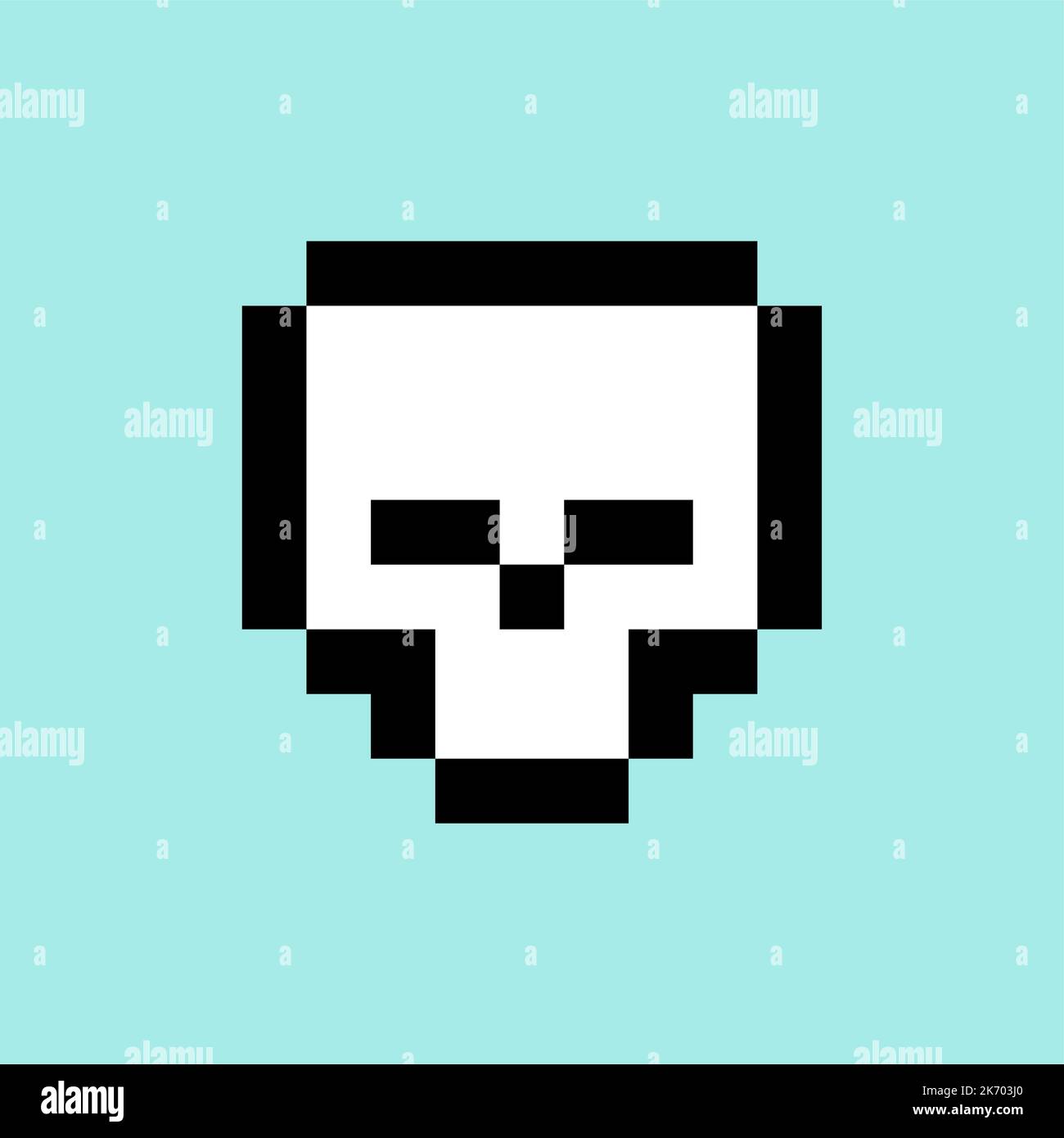 Skull Pixel art. 8 bit skeleton head. pixelated Vector illustration Stock Vector