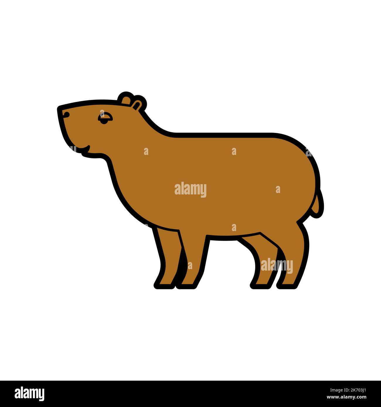 Capybara isolated. guinea pig Vector illustration Stock Vector