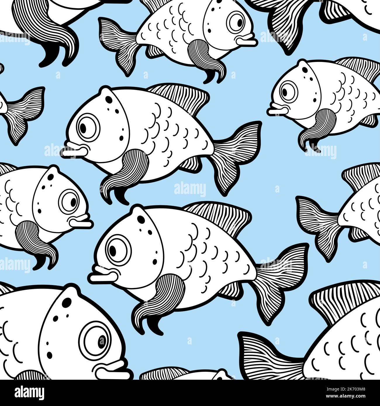 Fish Pattern seamless. Carp Background. Fishes Baby fabric texture ...